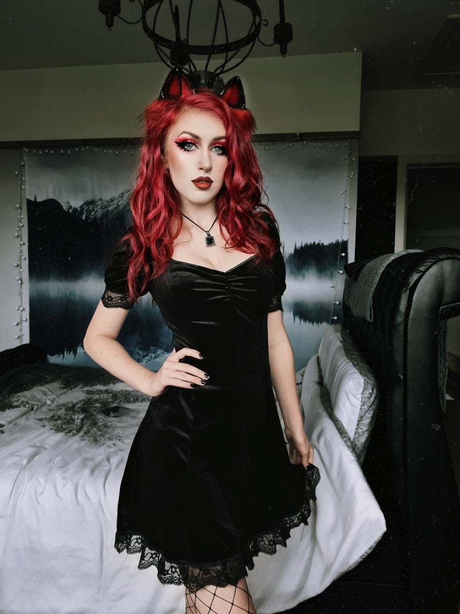 90s Vintage Goth Dress – Black Coffin Club