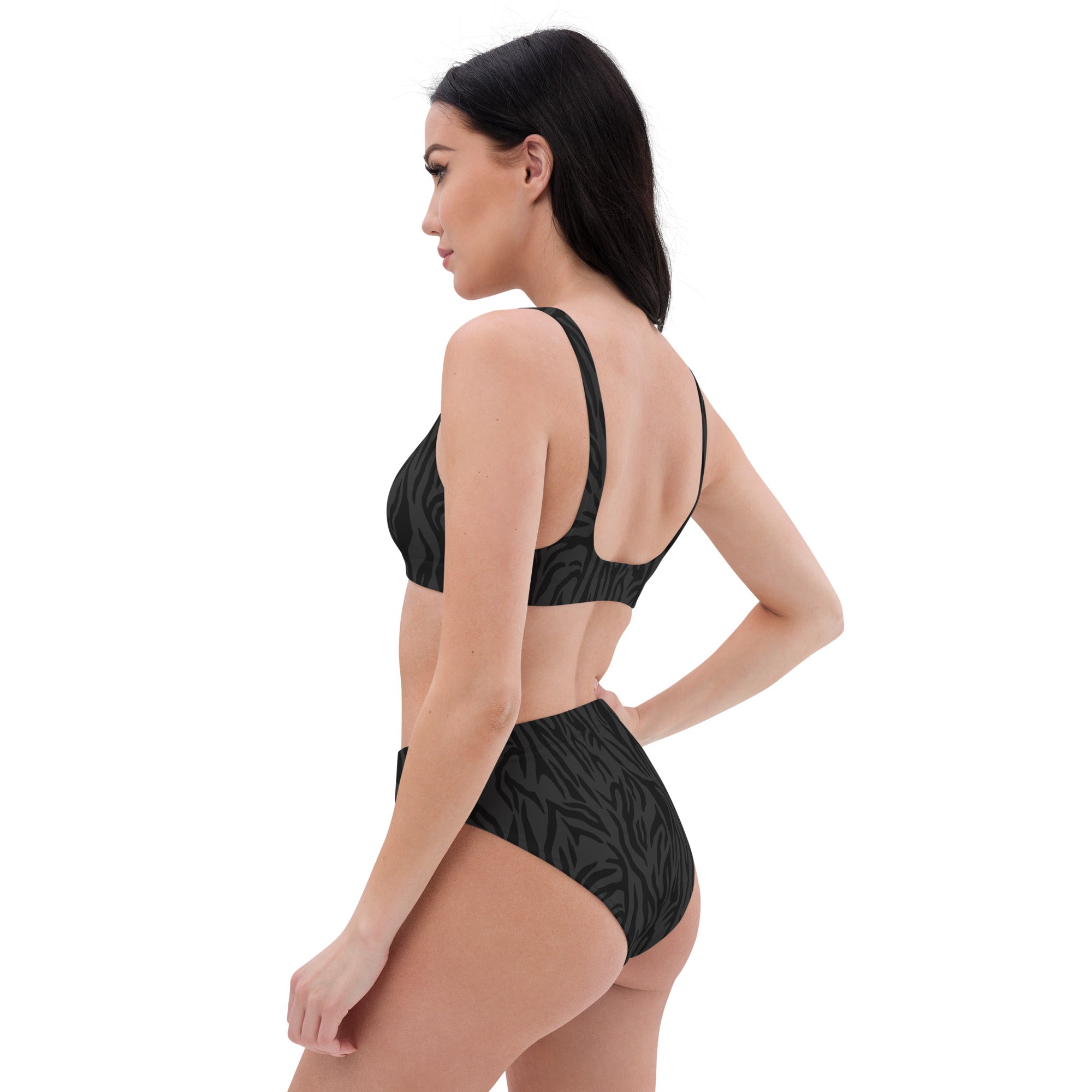Black Zebra High-Waisted Bikini
